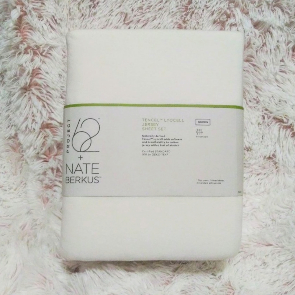NWT Tencel Lyocell Jersey Sheet Set Queen White